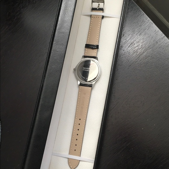 Natural Muonionalusta Meteorite Watch 30mm Dial Leather Strap Case Unisex - Picture 5 of 12